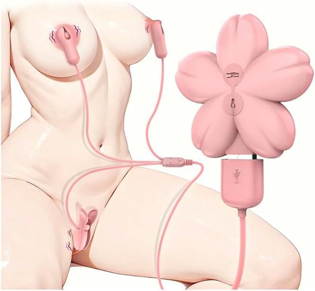 Oneay BDSM Vibrerende Tepelklemmen voor Vrouwen en Stellen – Tepel- & Clitoris Stimulator – Perfect Seksspeeltje voor Intiem Plezier