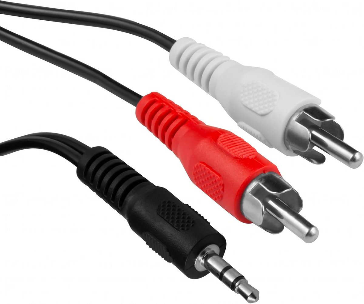 3,5 mm jack naar 2 stereo cinch kabel - 1,5 meter