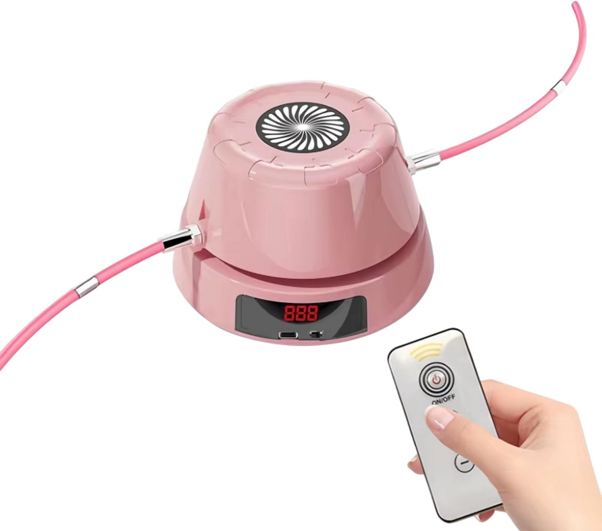 Slim Springtouw met Teller en Automatische Telling – Elektrische Springtouw Machine voor Thuis Fitness, Draadloos Springtouw Apparaat voor Volwassenen en Kinderen, Home Workout Trainer-Roze