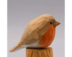 Roodborstje,geschikt voor binnen en buiten,tuindecoratie,hout,grafdecoratie