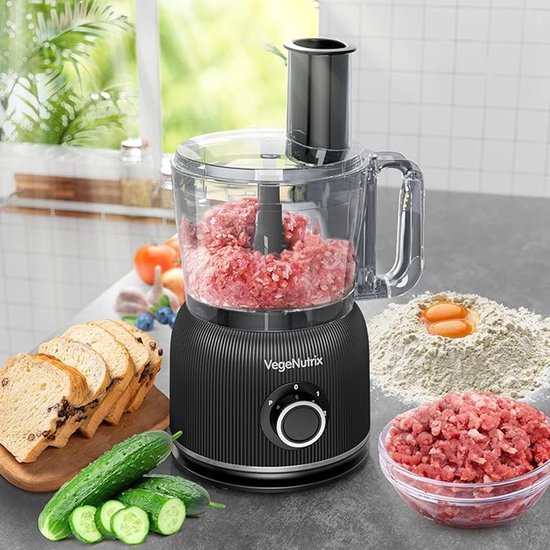 Keukenmachine & Blender Combinatie 1500 W - 2,5 L Keukenmachine + 2 L Glazen Blender - 2 Snelheden & Puls - Voor Deeg, Smoothies & Meer van Merkloos — afbeelding 5