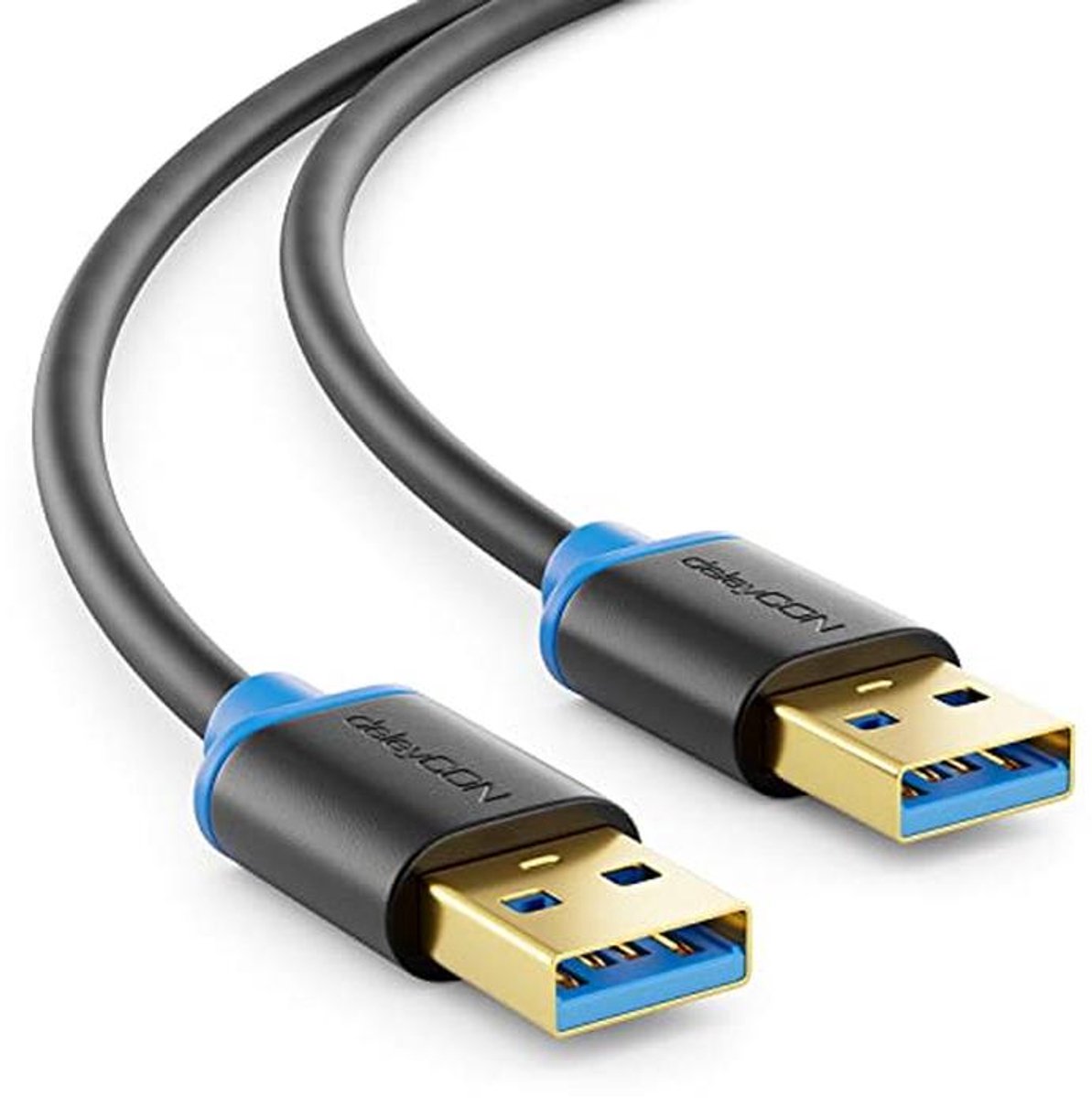 USB 3.0 Super Speed Kabel 0,5m - A-stekker naar A-stekker - Tot 5 Gbit/s - Zwart/Blauw