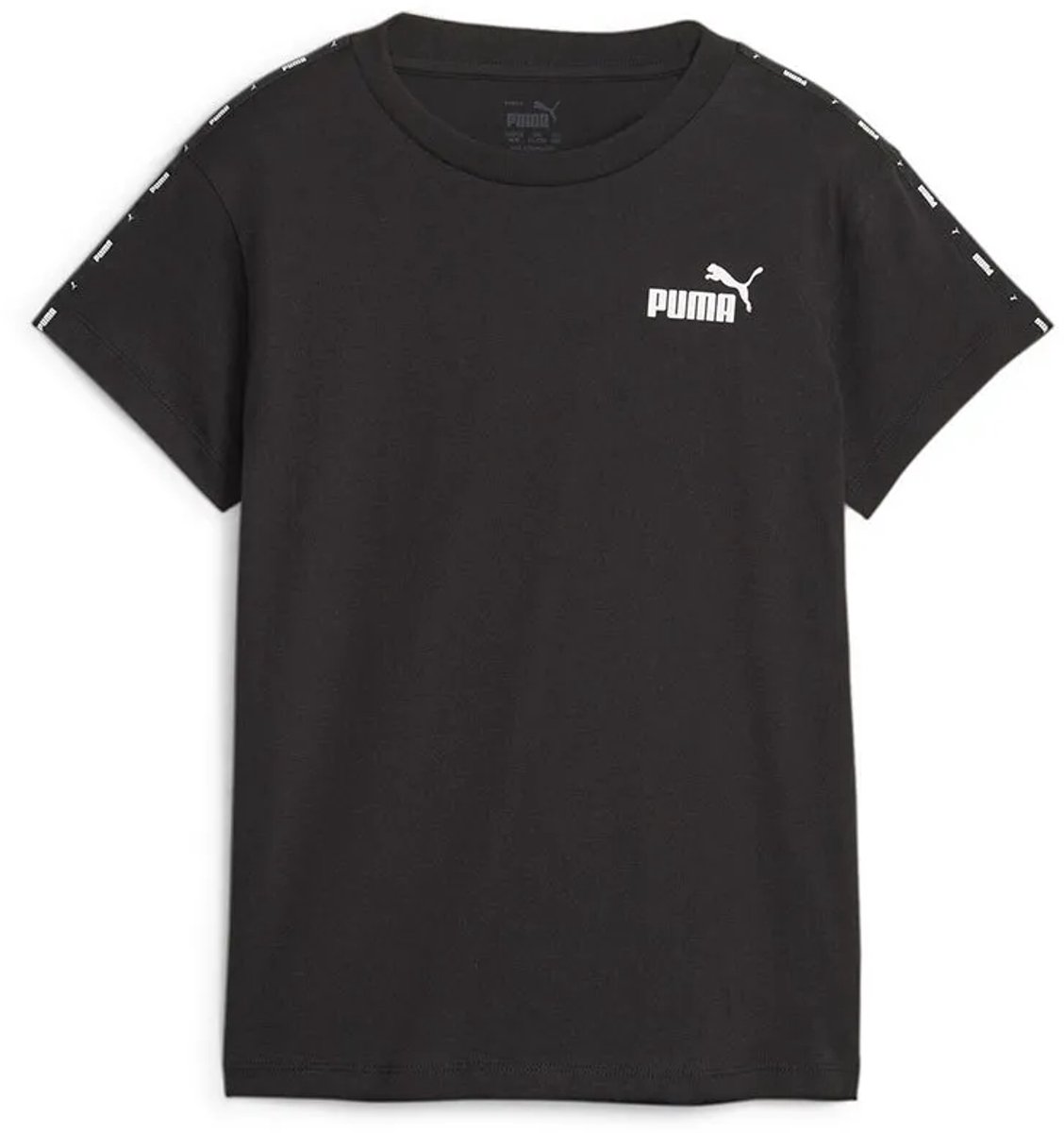 Puma Ess Tape G T-shirt Met Korte Mouwen 7-8 Years Kinderen Zwart