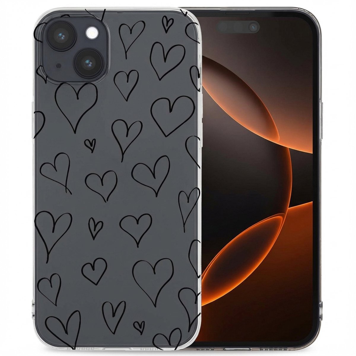 imoshion Hoesje - Geschikt voor Apple iPhone 15 Plus - Design hoesje verpakking - Hearts