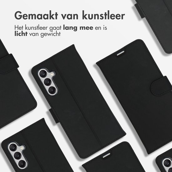 Étui pour Samsung Galaxy A25 avec porte-cartes - Accezz Wallet Softcase Bookcase - Zwart