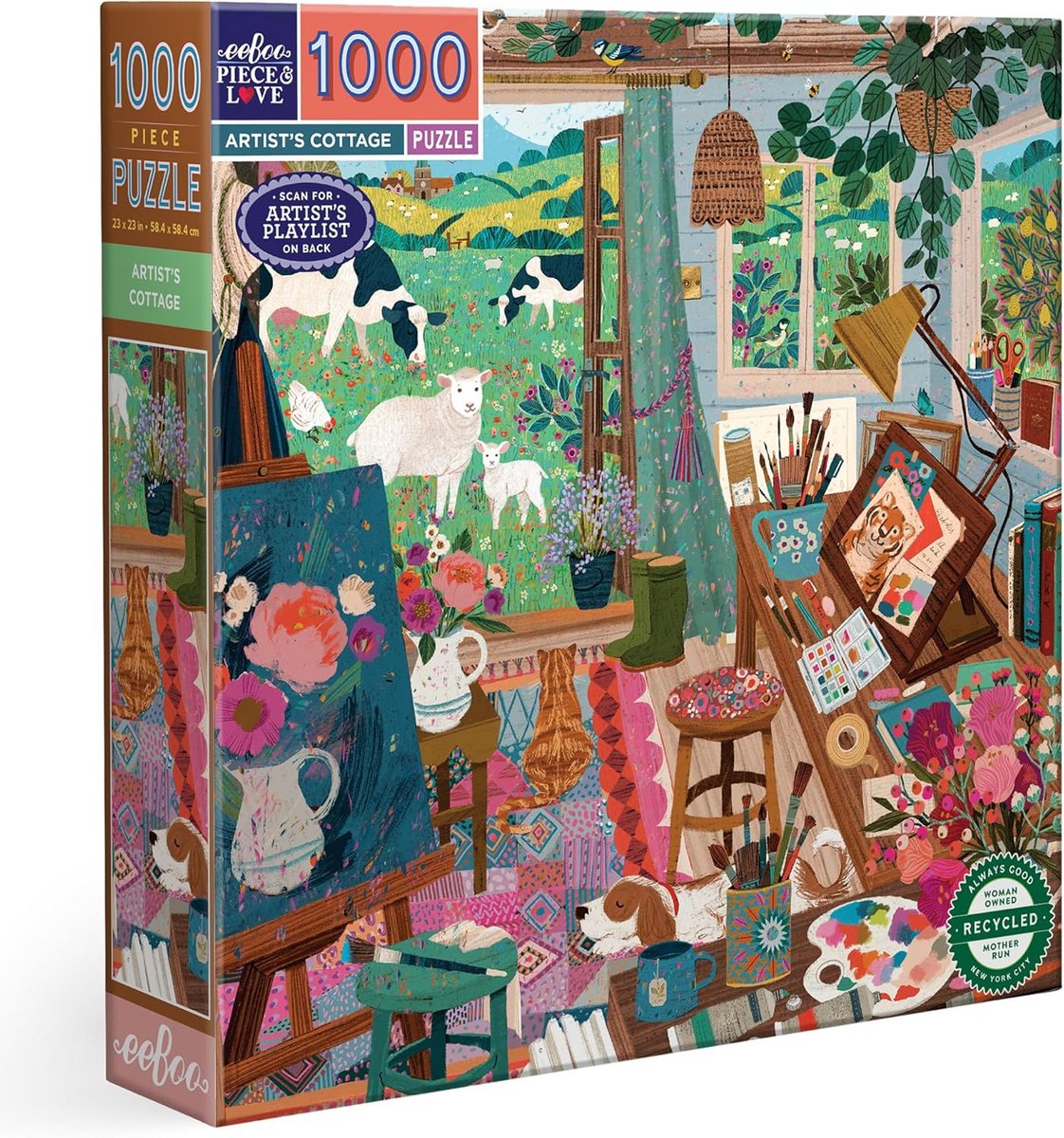Artist Cottage Puzzel voor Volwassenen - 1000 Stukjes Gerecycled Karton