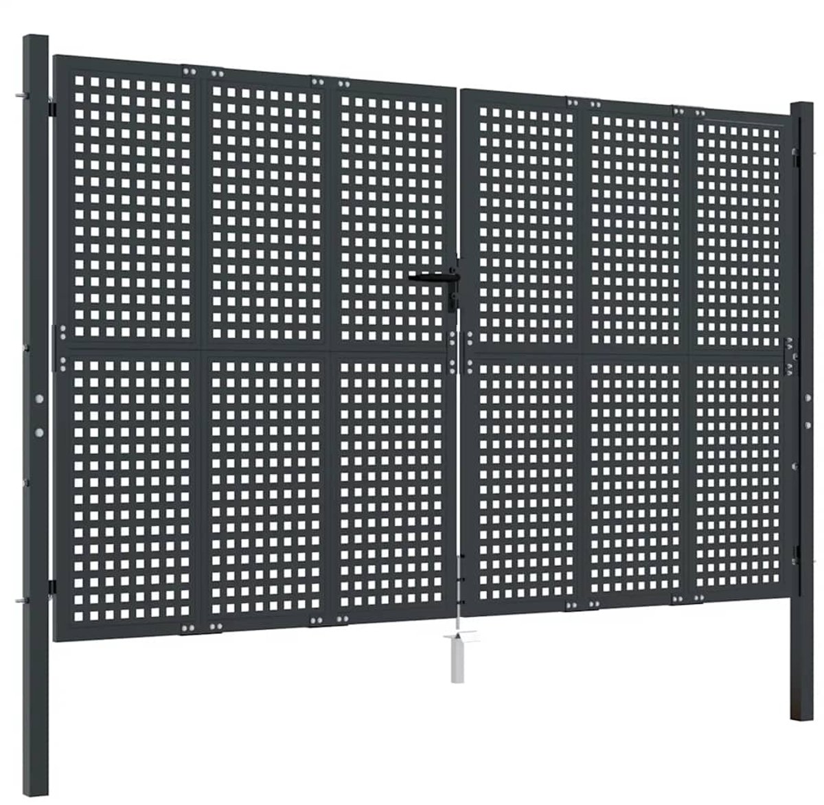 vidaXL - Tuinpoort - Antraciet - 300x200 - cm - Staal