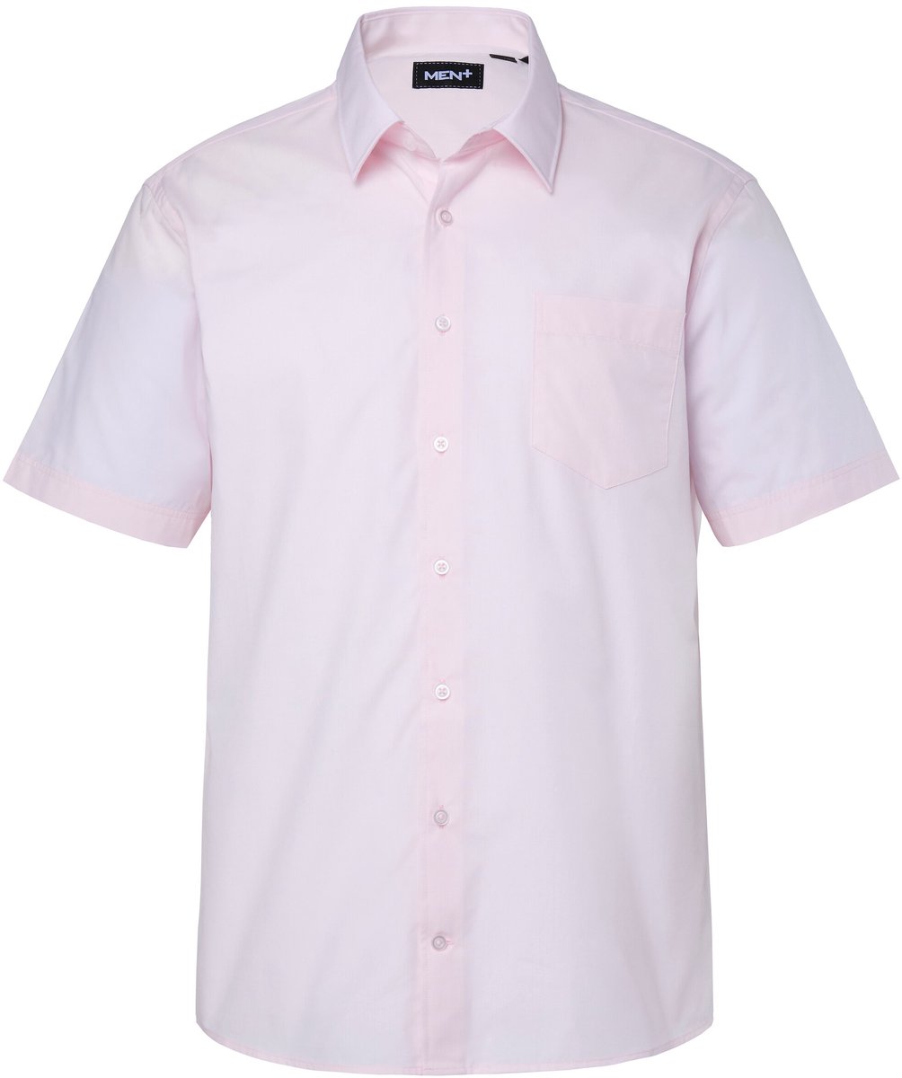 Men Plus - Heren - Zakelijk overhemd korte mouwen EasyCare kentkraag comfort fit - Roos - Maat L