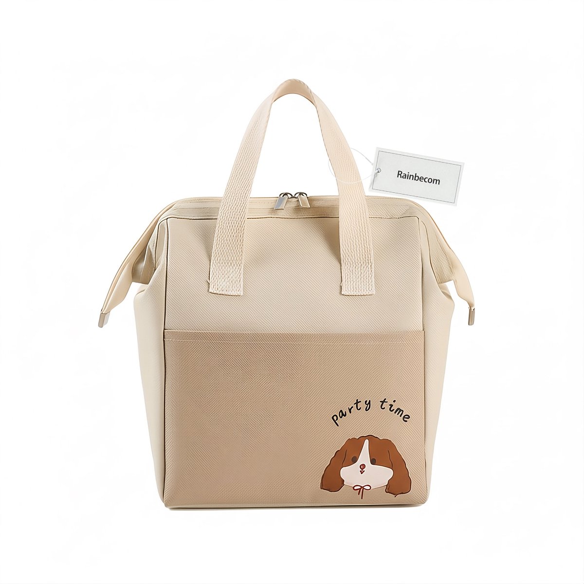 Rainbecom - Lunchtas - Koeltassen Beige - 600D Kationisch Polyester - 23×29×16 cm 7.5 Liter Lichtgewicht 190g - 3-Laags Thermische Isolatie- Koeltas - Lunch Bag - Geïsoleerde Koeltas - Voor School, Kantoor, Werk & Picknick