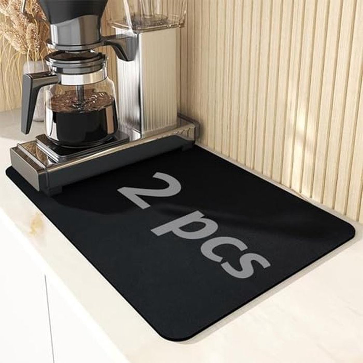 Afdruipmat voor servies - 50 x 60 cm, absorberende droogmat voor keuken en bar, set van 2