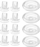 Geschikt voor Momcozy S9 Pro/S12 Pro/S9/S12 - 12 Stuks Bekkenslangklevens & Siliciumrubber Membranen, Vervangende Onderdelen voor Elektrische Borstpompen