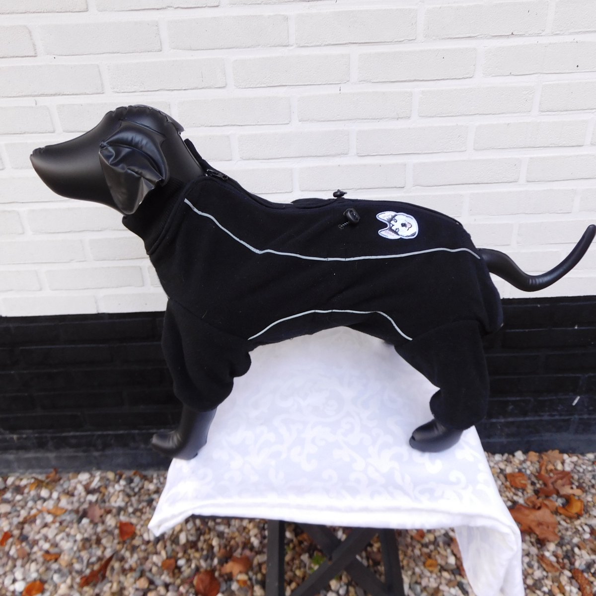 Hetty'S - Warme winterjas - Fleece - Rits op rug - Bescherming voor de poten - Applicatie van Husky's