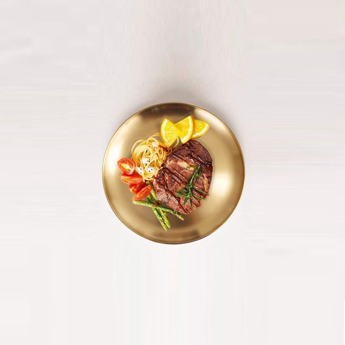 Unyqoos® Rond gouden roestvrijstalen bord voor keuken en feestelijke gelegenheden
