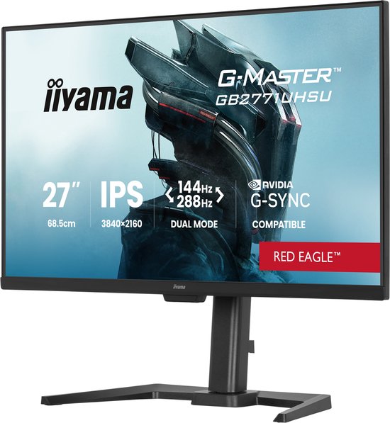 iiyama G-Master GB2771UHSU-B1 Red Eagle - 27 inch - 4K - IPS - 144 Hz - Verstelbaar - HDR 400 - G-Sync Compatible