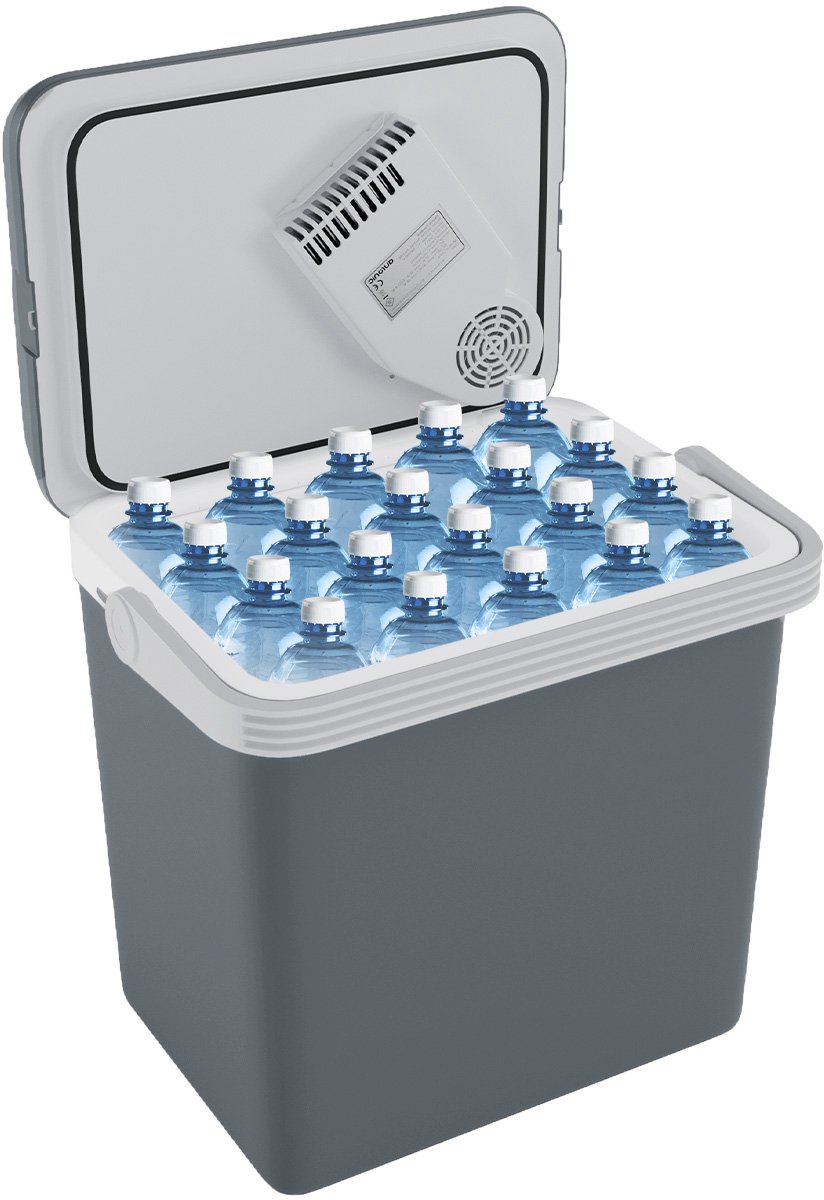 Bol.com Auronic Koelbox Elektrisch 12V en 230 volt - Camping Koelkast - Auto - Koelen en Verwarmen - 25L - Frigobox - Grijs aanbieding