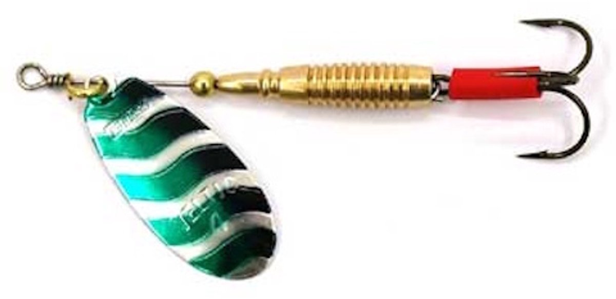 Veltic Veltic Spinner Silver/Green – verzwaarde spinner Maat 4 / 8,0 gram