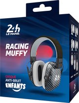Racing Muffy Kids Kinder Oorkap - 24H Le Mans - Premium Gehoorbescherming voor kinderen tot 16 jaar - Verstelbare Oorbescherming met Draagtas - 25 dB SNR - Carbon