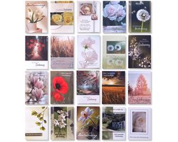 Cards & Crafts 20 Luxe Condoleance Rouwkaarten Oprechte Deelneming - 17x12cm - gevouwen rouwkaarten met envelop