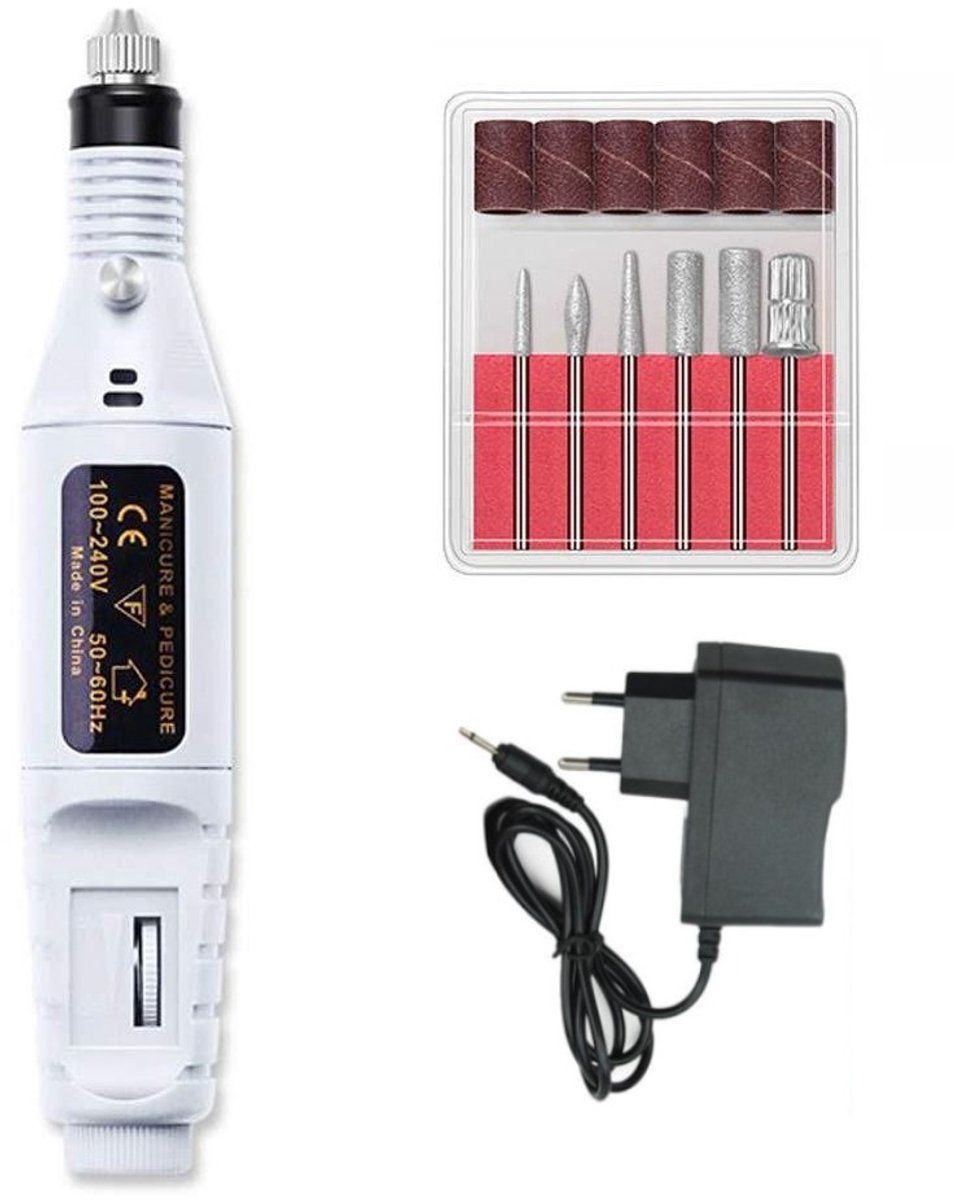 Elektrische nagelvijl met 6 bits Zwart