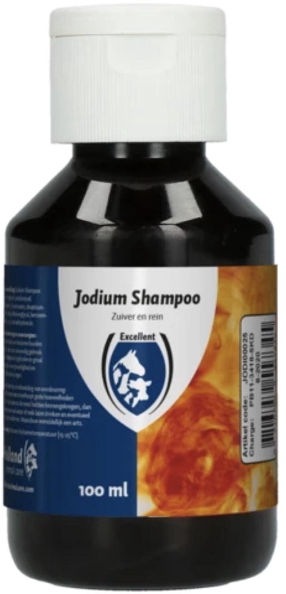 Bol.com Excellent Jodium Shampoo - Zuiveren en reinigen behaarde vacht en onderliggende huiddelen - 100 ml aanbieding