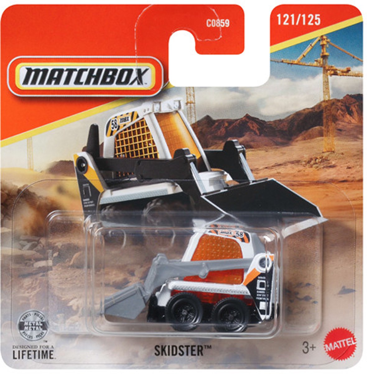 MATCHBOX SKIDSTER ORANGE WHITE MINISHOVEL 121/125 1:64 METAL JBT20