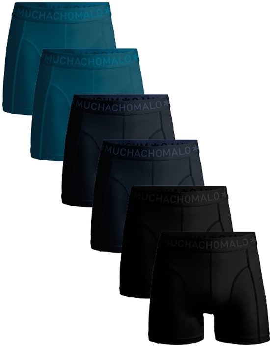 Set van zes Muchachomalo boxershorts in verschillende donkere kleuren.