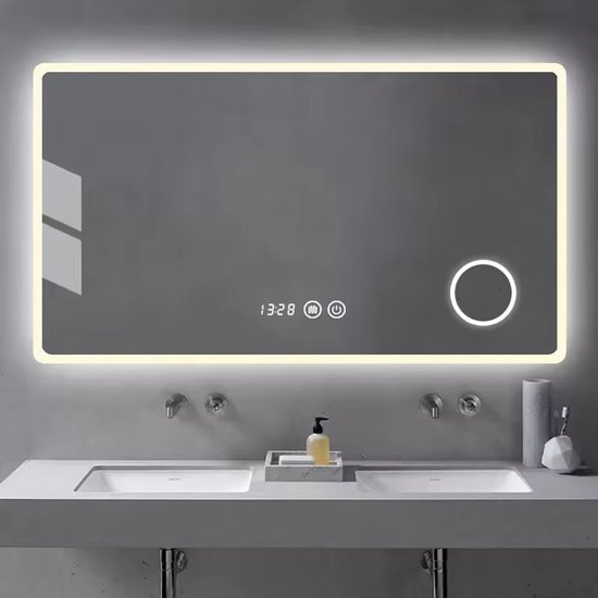 Bathroom LED Mirror Anti-Fog Bathroom Mirror LED 3 Color Light ...