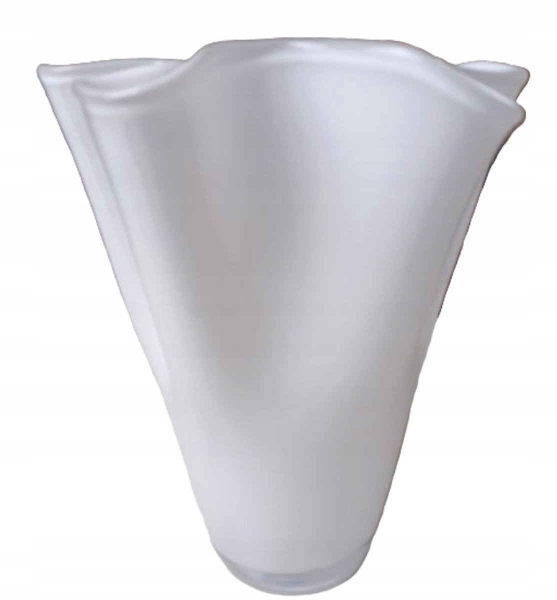 Handgemaakte witte glazen vaas - dik glas, uniek decoratief stuk