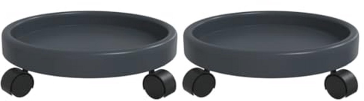 Planttrolleys met wielen Ø34 cm - Set van 2 - 35 kg