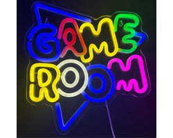 foto van Neon Lamp - Game Room - Dimbaar - Incl. Ophanghaakjes - Neon Sign - Neon Verlichting - Neon Led Lamp - Wandlamp - mancave