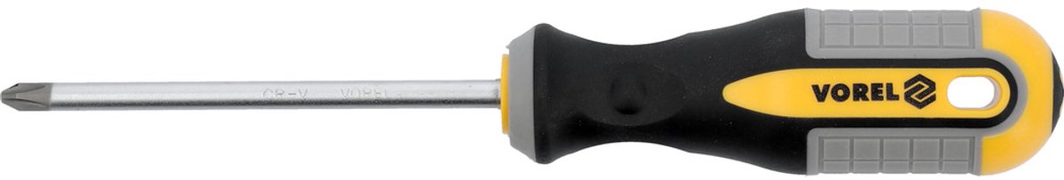 Vorel - Schroevendraaier - PH2x100mm - Chroom-Vanadiumstaal - Ergonomische Handgreep