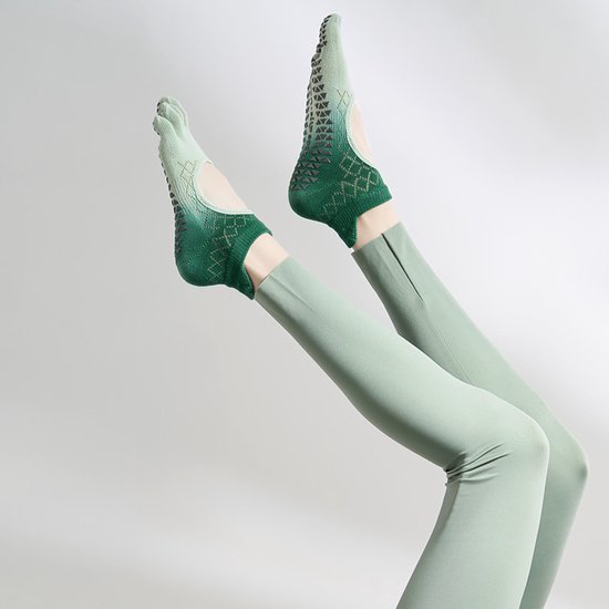 OIMG Sokken Antislip 5-Pack - Teen sokken - Toe socks - Pilates Sokken - Yoga Sokken - Dames en Heren anti slip - Huissokken - Fitness Sokken - Grip - One size fits all - Gripsokken voor Yoga Pilates Ballerina Ballet van OIMG — afbeelding 5