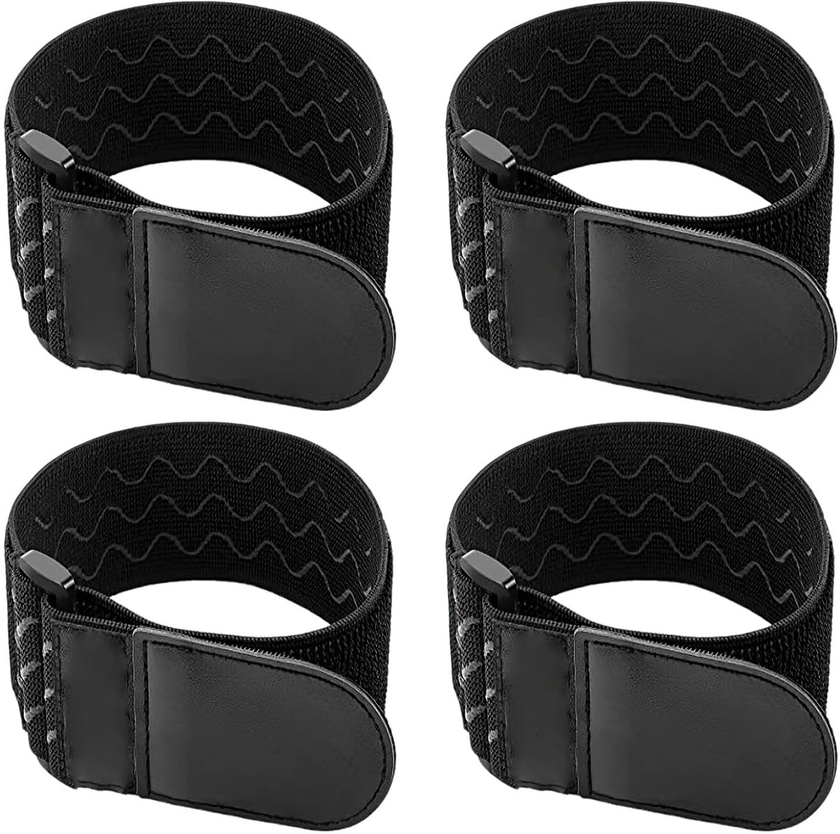 longziming -Elastische Klittenband Riemen 4-Pack – 5×30 cm – Antislip & Verstelbaar – Voor Kabelbeheer, Sport & Huishouden