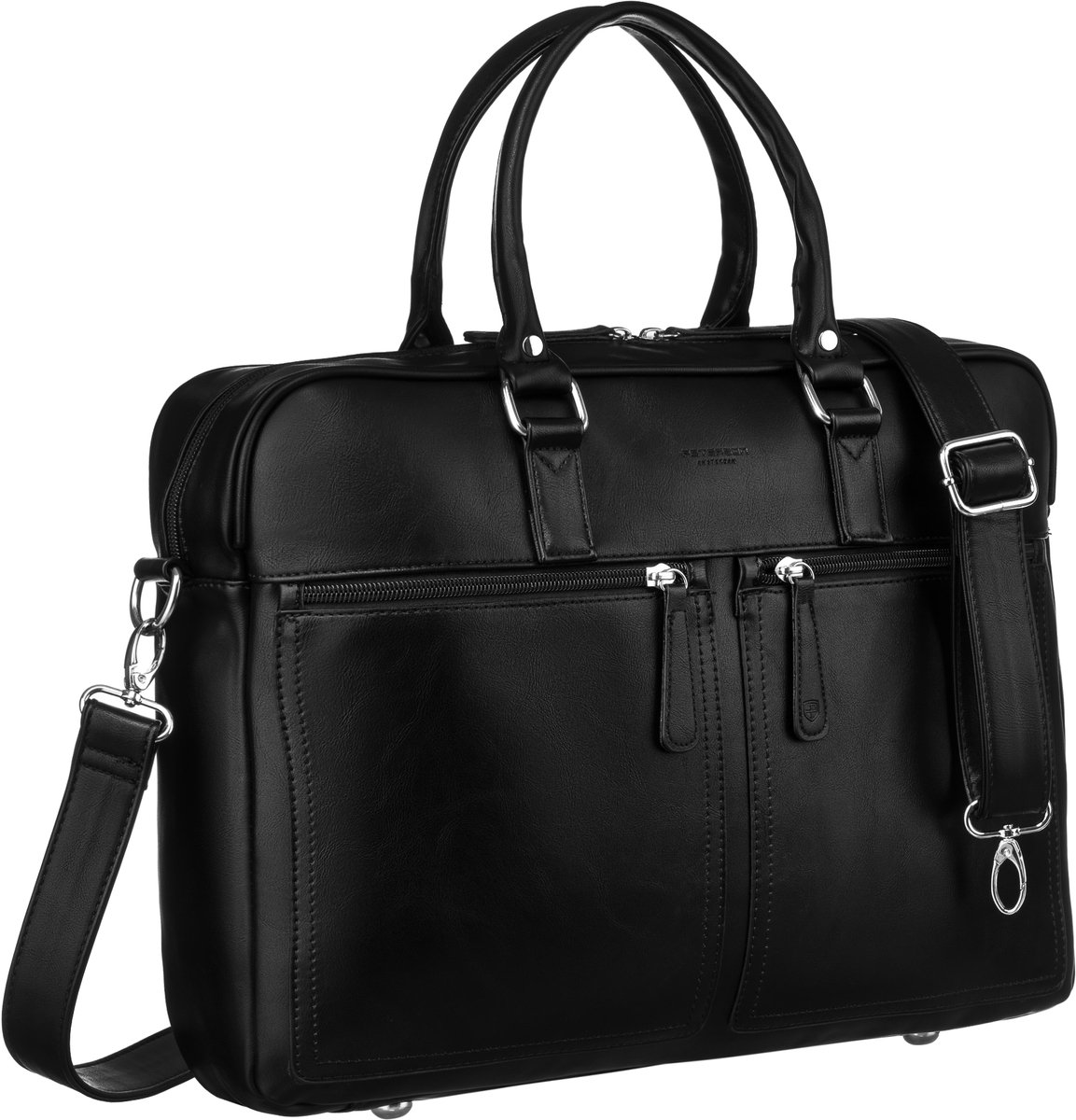 PETERSON® - Classic Line - Laptop Tas 14" - Eco-leer - Schoudertas - Zwart Elegant