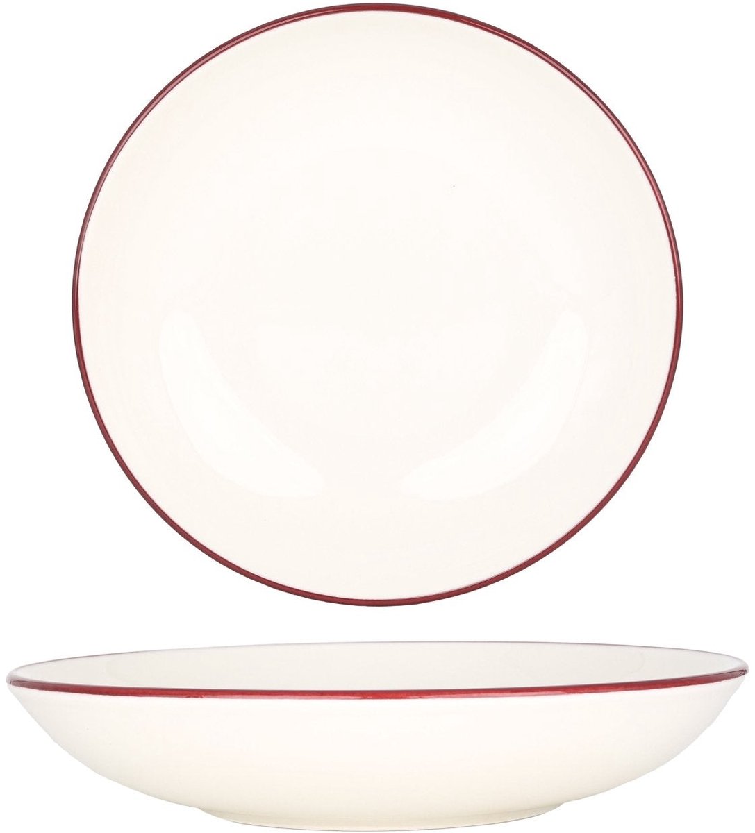 Bonna Diepbord - Linea Burgundy - Porselein - 23 cm (1000cc) - set van 6
