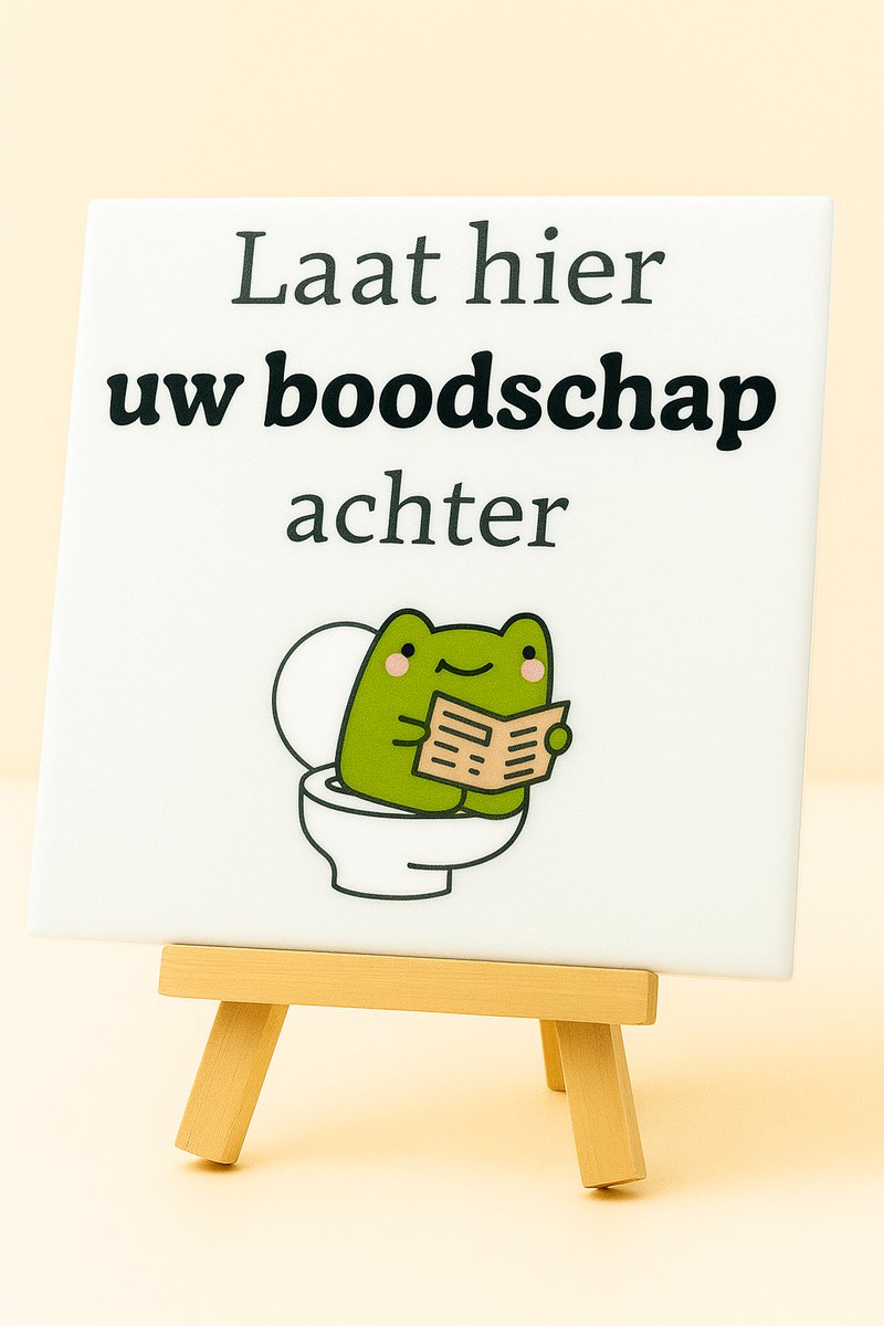 Plot-Twister - Tegeltje met tekst - Groot 15x15 cm - Laat hier uw boodschap achter