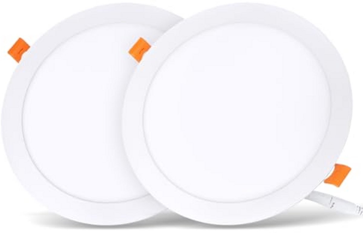 Ultraslim ronde LED-inbouwlampen - Set van 2 - Neutraal wit 4000K