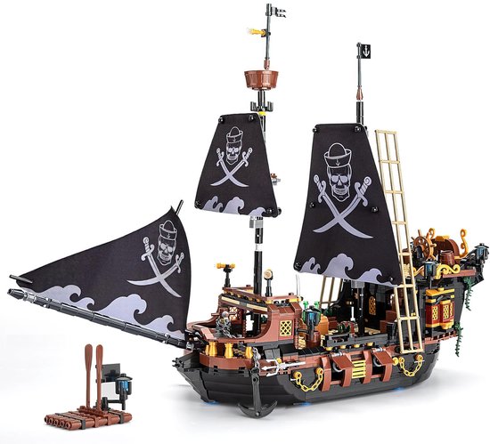 Zhe Gao - Classic Pirate Ship bouwset | Pirates of the Caribbean Adventure Modelbouw | Educatief Creator STEM piratenschip speelgoed bouwpakketten voor kinderen en volwassenen | DIY piraten boot niet compatibel met lego | Bouwdoos met 1328 bouwstenen