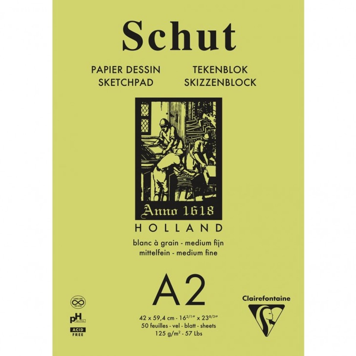 Schut Dessin Tekenblok 125 gram A2