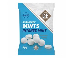 D.F. Sugarfree Mints Intens Mint zakje (12x 70g)