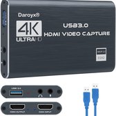 Daroyx® VCC4K Pro Video Capture Card - USB-A 3.0 - HDMI 4K@60Hz - Geschikt als Game Capture - Antraciet