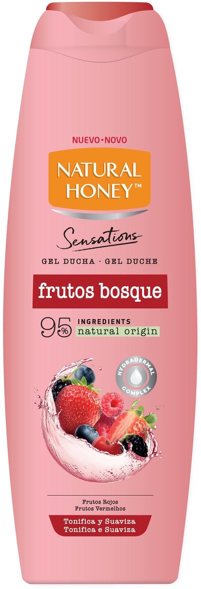 Natural Honey Douchegel Rode Vruchten – Forest Fruits ( Bosvruchten ) Natuurlijke & Hydraterende Familie Douchegel – Natuurlijke Ingrediënten – Antioxiderende Body Wash | Shower gel | Zachte Huidverzorging voor Volwassenen & Kinderen | 650ML