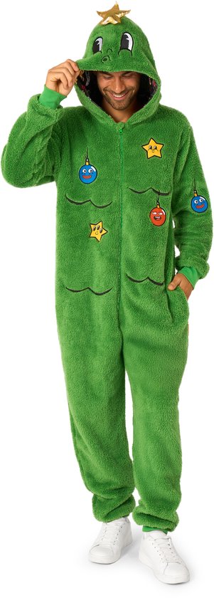 OppoSuits Merry Jinglejoy Onesie - Kerstboom - Volwassen Verkleedpak - Kerst Kostuum - Pyjama - Chill Pak - Maat XXL