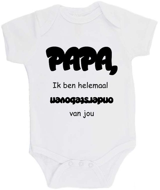 Barboteuse 100% coton imprimée avec texte amusant Cadeau Cadeaux Cadeau de naissance Cadeau de maternité Fête des pères "Papa, je suis complètement fou de toi" Unisexe Coton Blanc/noir Taille 62/68