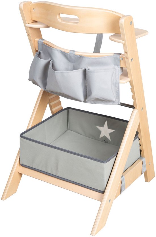 Chaise haute convertible - ROBA - LIV UP - De 6 mois à 70 kg - Rangement inclus - Bois naturel