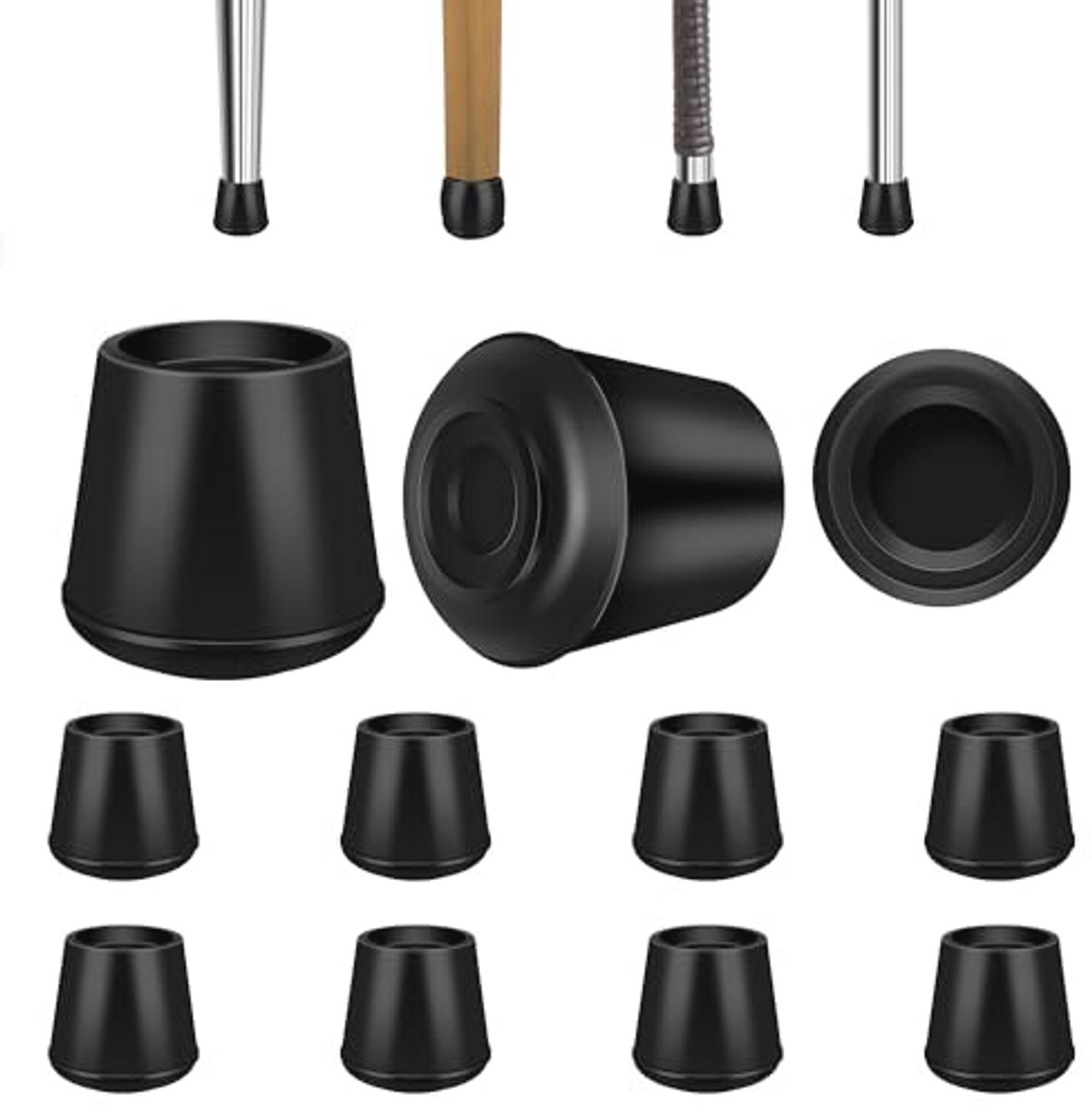 Rubberen Stoelpootdoppen 1-1/8 inch - Antislip Bescherming voor Stoelen en Krukken