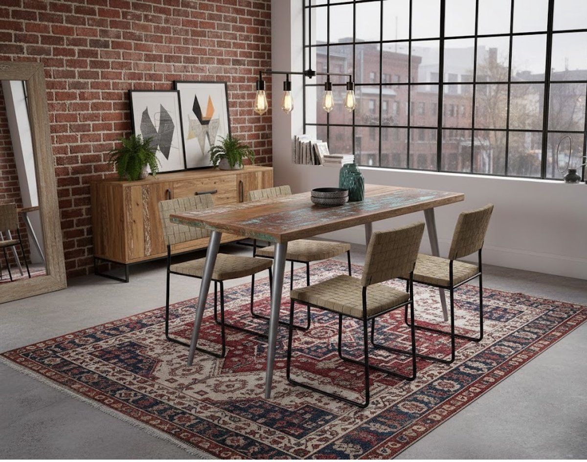 Massieve Eettafel van Gerecycled Hout - 120x60x76 cm - Novihome