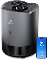 Vibrix PureFlow30 Pro Luchtreiniger / Air Purifier – HEPA H14 + koolstoffilter inbegrepen – 180 m³/u, voor kamers tot ca. 30 m² – Ionisator – App-bediening – Zeer stil & slaapstand – Luchtkwaliteitindicator – Helpt bij stof, pollen & huisstofmijt