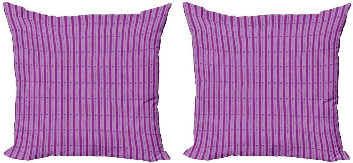 ABAKUHAUS Abstrakt Kussenhoesenset – 2x45x45 cm – Magenta/Lila – Dubbelzijdig
