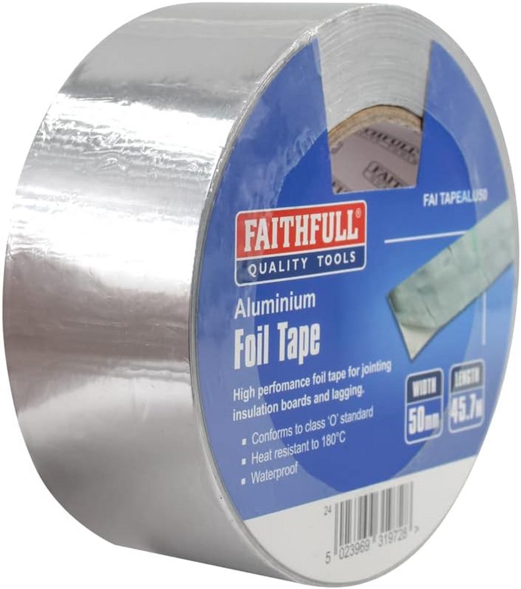 Aluminium Folie Isolatietape 50mm x 45,7M - Warmtebestendig en Brandwerend